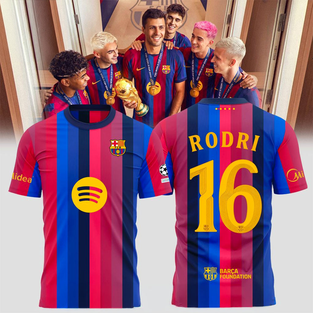 FCB X Rodri Shirt FC Barcelona Merch 2026 Best Gift For Football Lover - Kdjoy