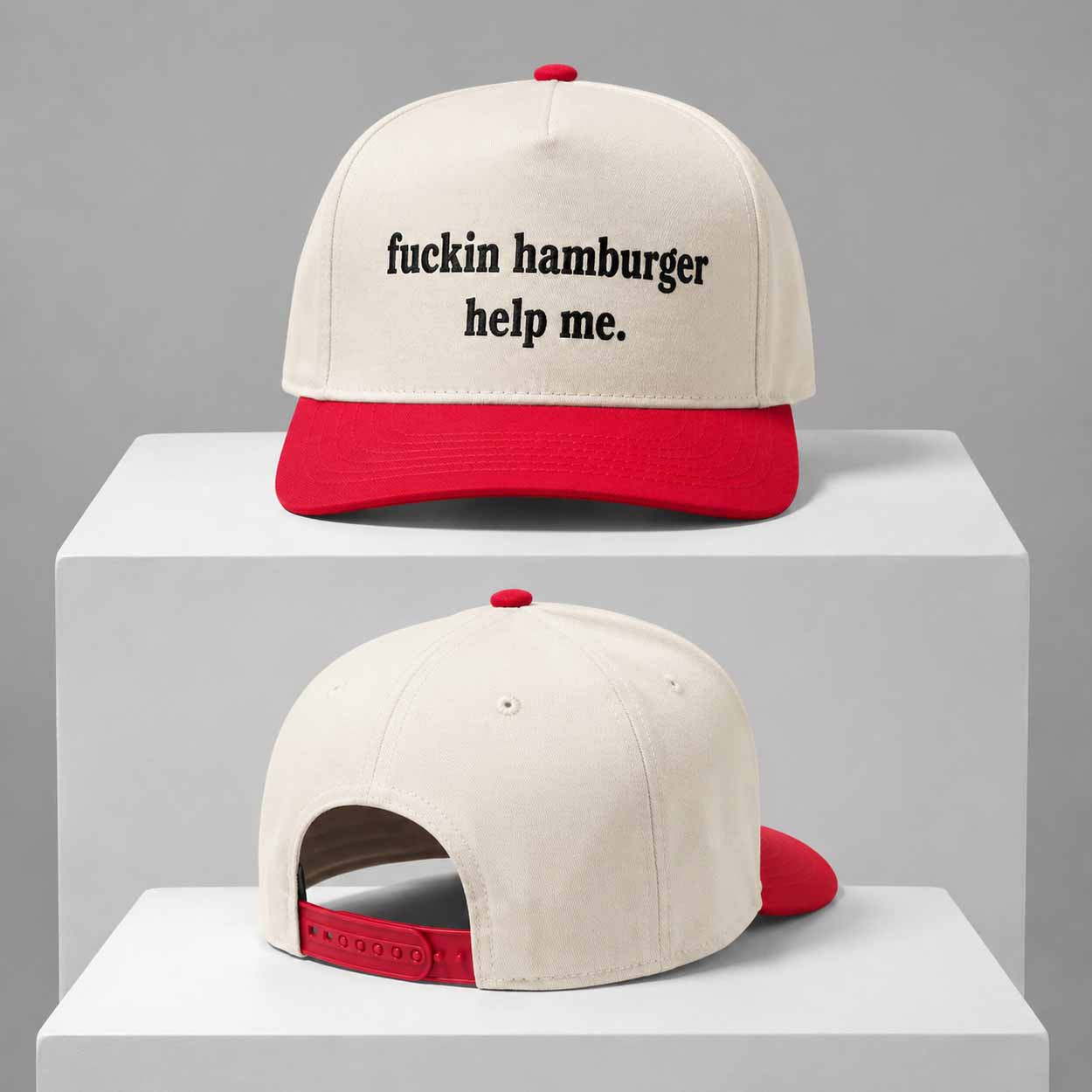 Fckin Hamburger Help Me Hat Embroidered Birthday Gift Ideas For Friends - Kdjoy