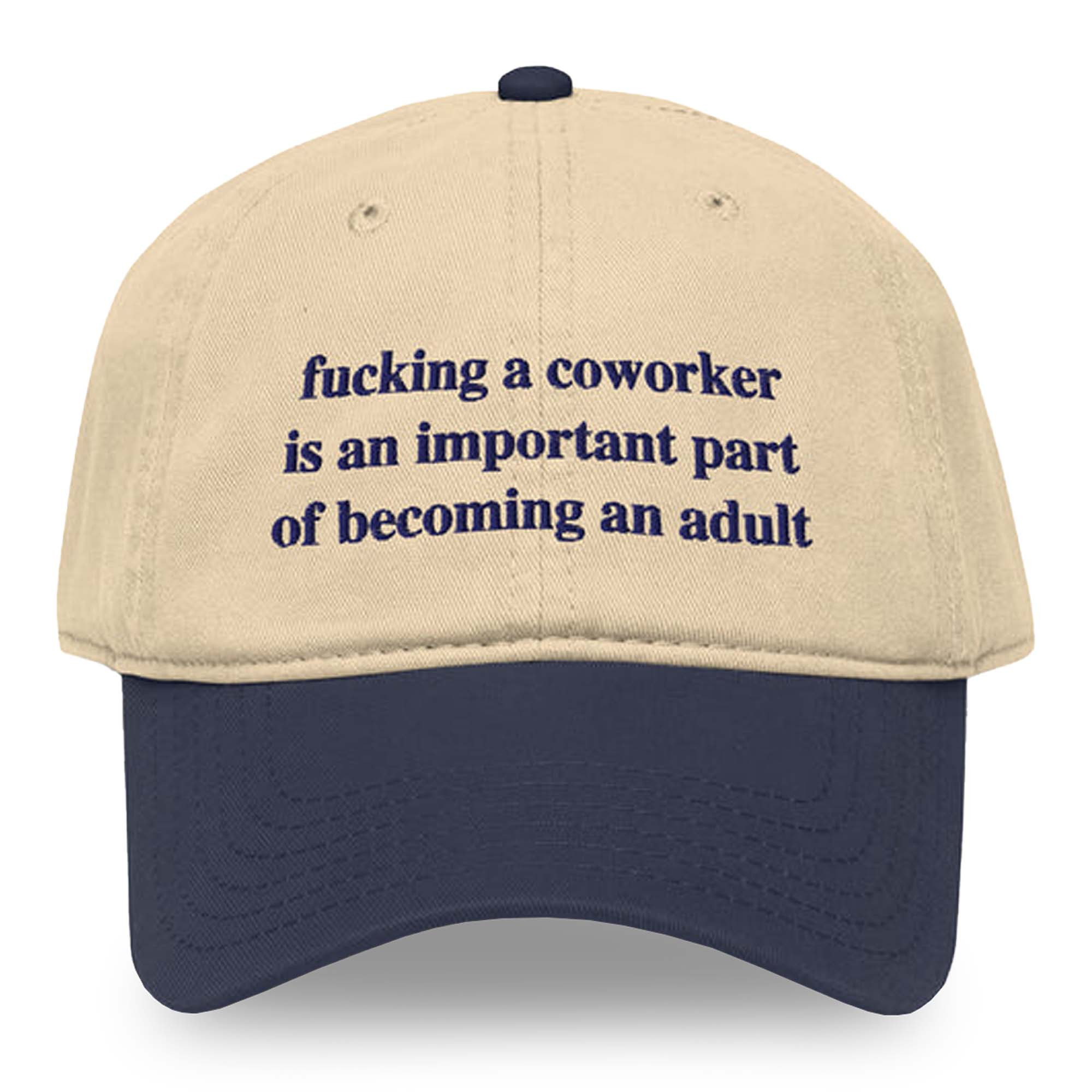 Fcking A Coworker Is An Important Part Of Becoming An Adult Hat Embroidered Gifts For Coworker - Kdjoy Fcking A Coworker Is An Important Part Of Becoming An Adult Hat Embroidered Gifts For Coworker - Kdjoy
