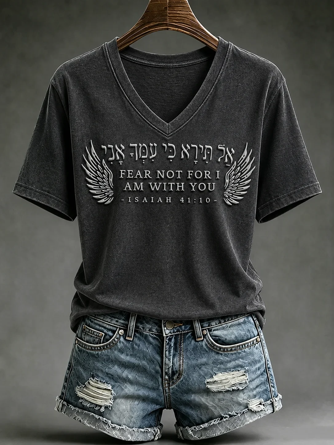 Fear Not For I Am With You V-Neck Shirt Christianity Clothing Faith Based Gift For Mom - Kdjoy