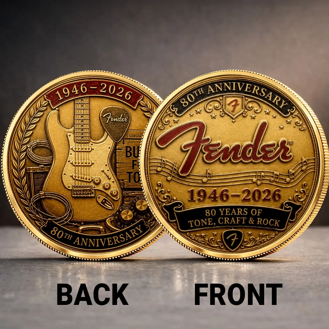 Fender 80th Anniversary Commemorative Coin 80 Years Of Tone Craft And Rock Coin Dad Gifts - Kdjoy