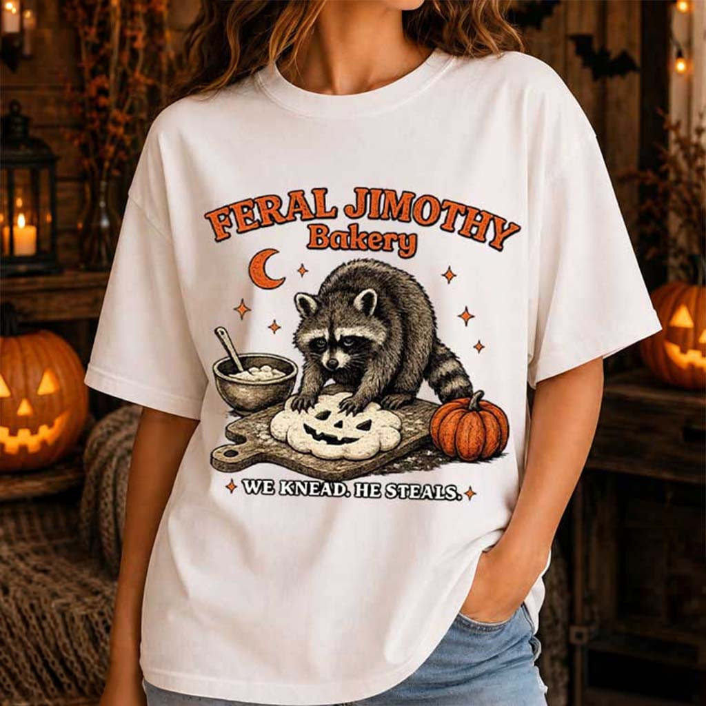 Feral Jimothy Bakery We Knead He Steals T-Shirt Halloween Outifts Raccoon Lover Gifts - Kdjoy Feral Jimothy Bakery We Knead He Steals T-Shirt Halloween Outifts Raccoon Lover Gifts - Kdjoy