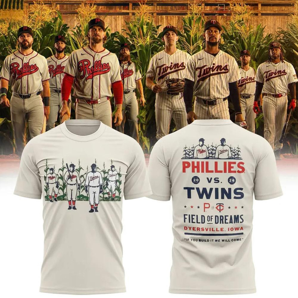 Field Of Dreams Merch 2026 Phillies Vs Twins Field Of Dreams Game T-Shirt Baseball Fan Apparel - Kdjoy