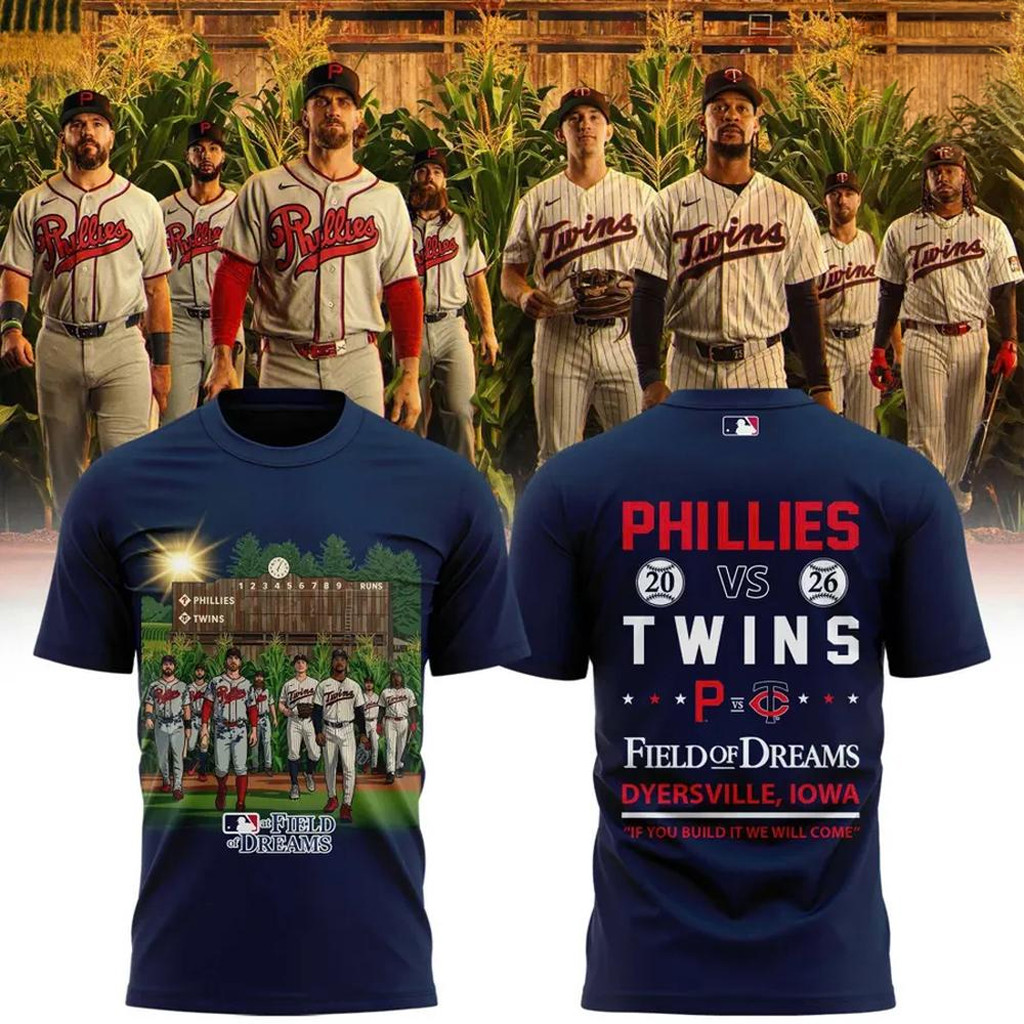 Field Of Dreams Merch 2026 Phillies Vs Twins Field Of Dreams Game T-Shirt Gift For Baseball Fan - Kdjoy