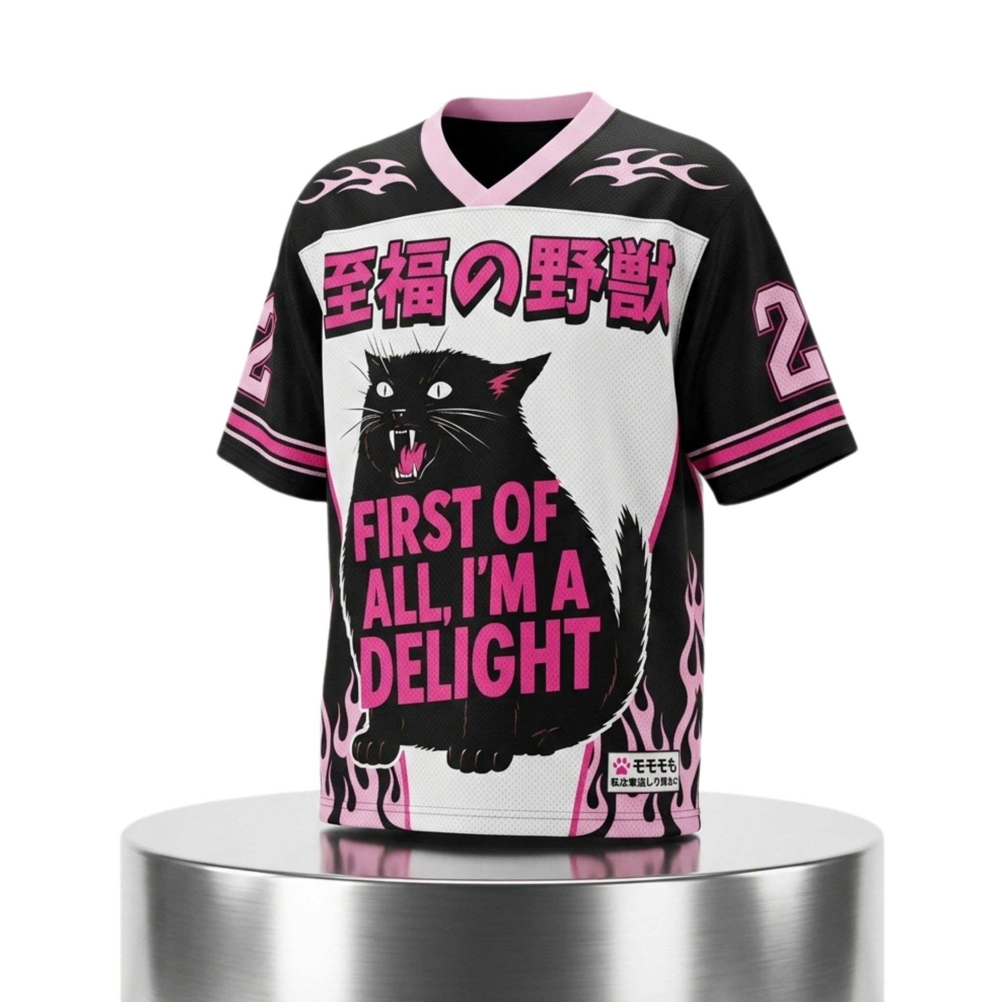 First Of All I'm A Delight Cat Jersey Shirt Sarcastic Funny Cat Meme Apparel Gag Gifts - Kdjoy