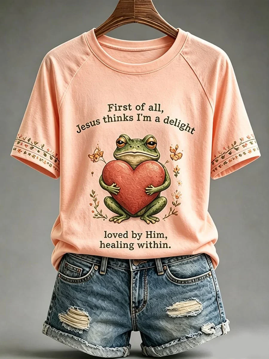 First Of All Jesus Thinks I'm A Delight T-Shirt Christian Frog Merch Unique Gifts For Fans - Kdjoy