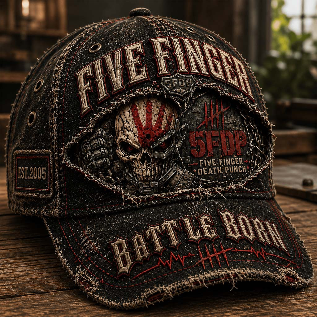 Five Finger Death Punch Battle Born Vintage Hat 5FDP Merch Present For Music Lovers - Kdjoy