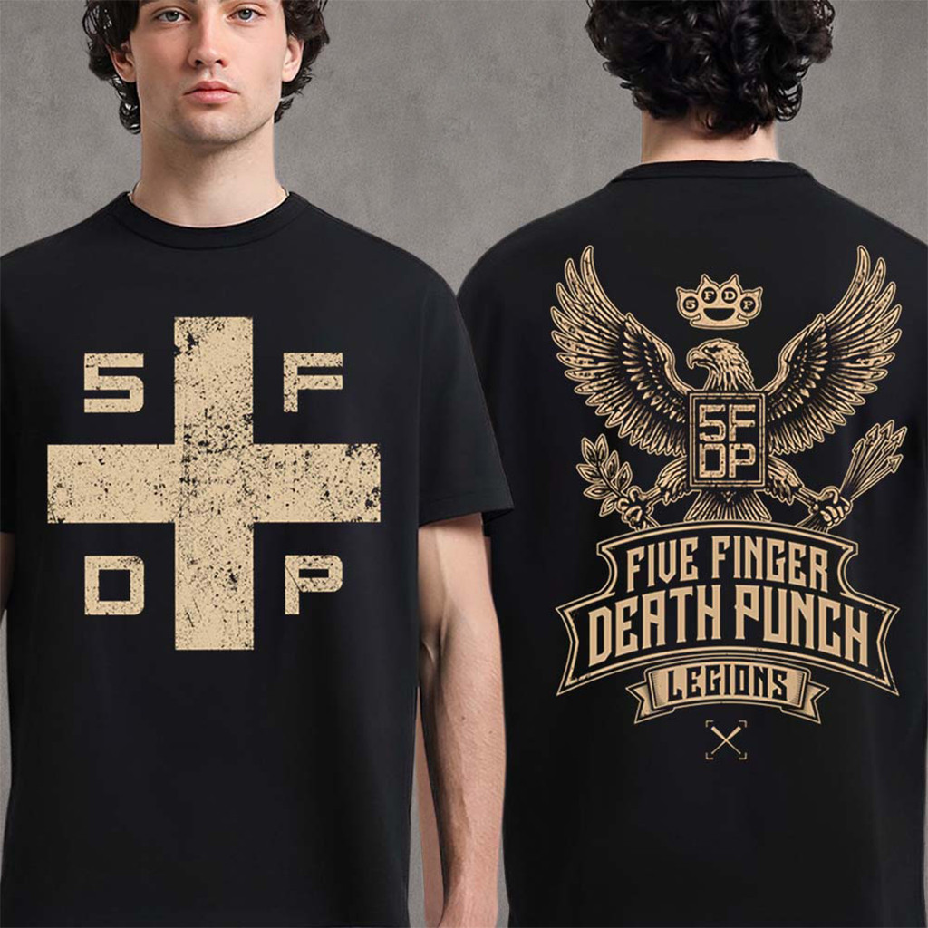 Five Finger Death Punch Merch Foreign Legions T-Shirt Music Related Gifts For Guys - Kdjoy