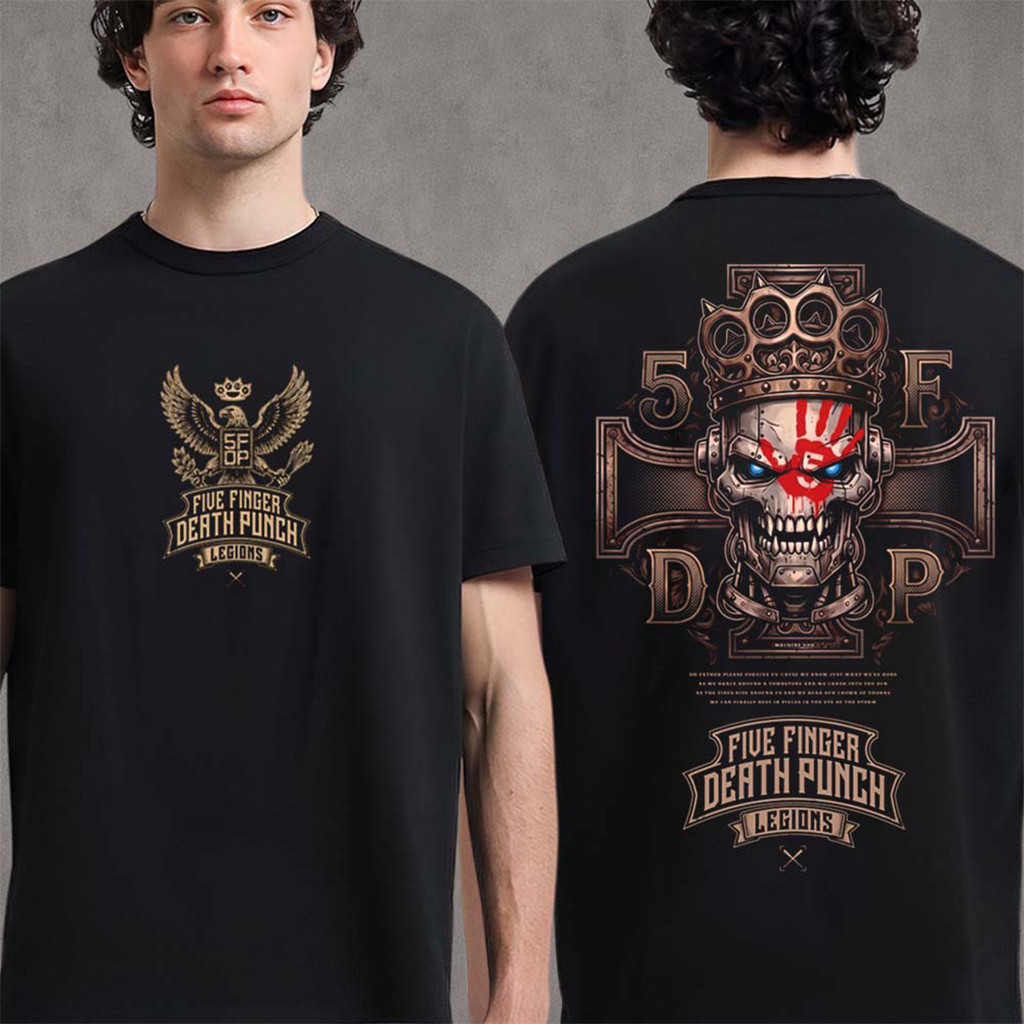 Five Finger Death Punch Merch Legions Machine God T-Shirt Birthday Gifts For Music Lovers - Kdjoy