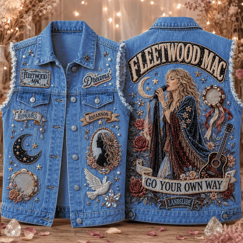 Fleetwood Mac Go Your Own Way Denim Vest Fleetwood Mac Merch 2026 Gift For Music Lovers - Kdjoy