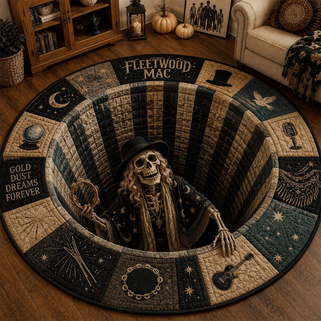 Fleetwood Mac Merch Gold Dust Dreams Forever Quilted Round Mat Gifts For Rock Fans - Kdjoy