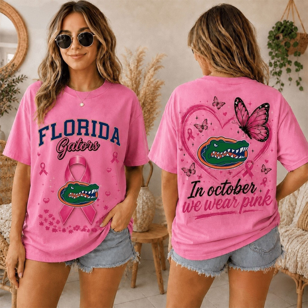 Florida Gators 2026 NCAA Pink October Breast Cancer Awareness Fan Pride Unisex T Shirt - Kdjoy Florida Gators 2026 NCAA Pink October Breast Cancer Awareness Fan Pride Unisex T Shirt - Kdjoy