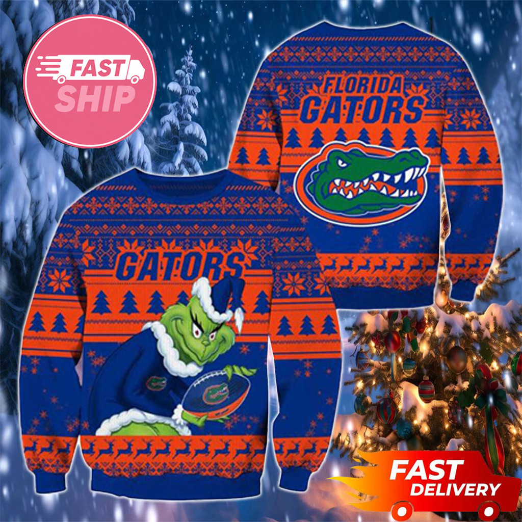 Florida Gators Grinch Christmas Ugly Sweater Gators Merch Gifts For Football Fan - Kdjoy