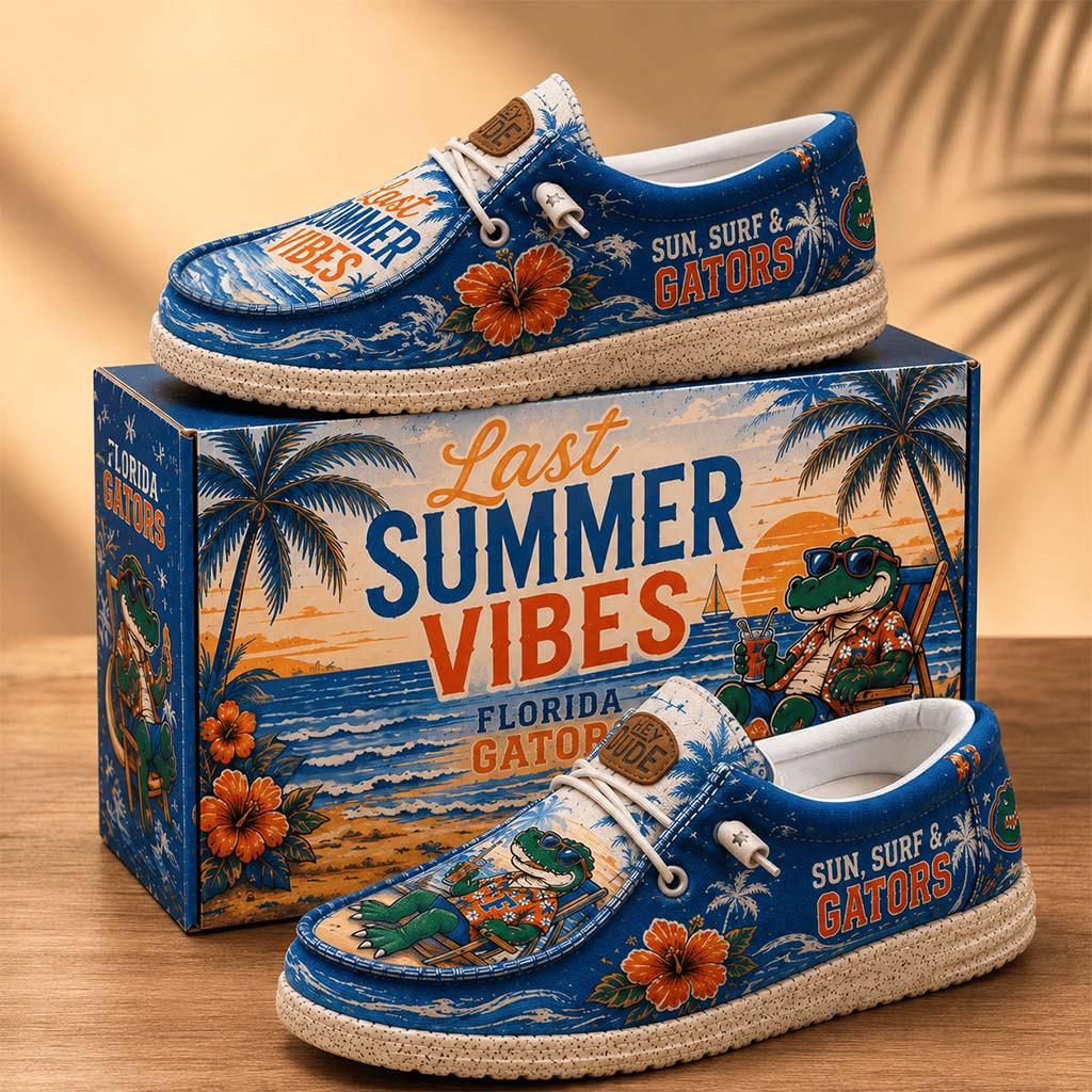 Florida Gators Last Summer Vibes Loafer Shoes Sun Surfs And Gators Merch Gift For Fans - Kdjoy