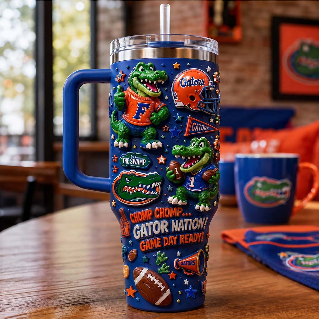 Florida Gators Merch 2026 Chomp Chomp Gator Nation Game Day Ready Tumbler Football Fan Gifts - Kdjoy