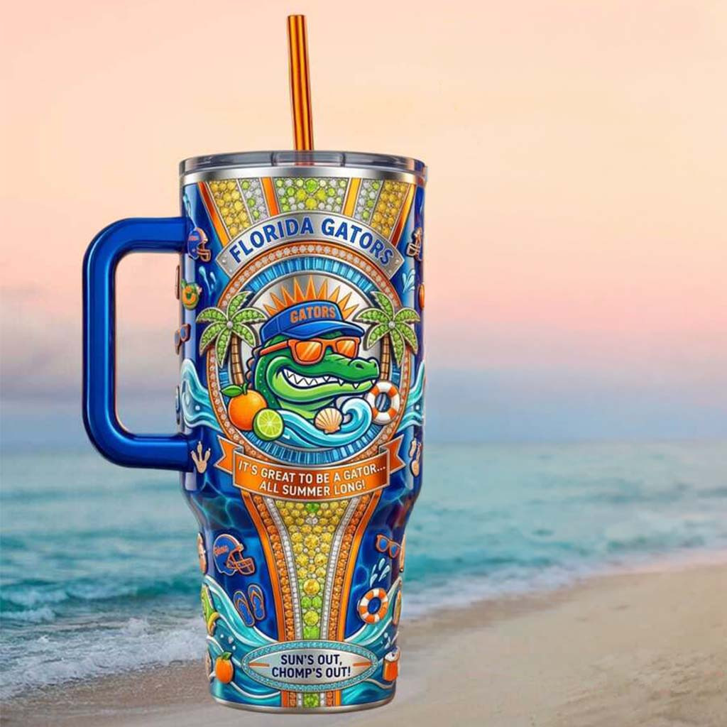 Florida Gators Summer Chomp Party Beach Travel Tumbler Florida Gators Merch Gifts For Fans - Kdjoy