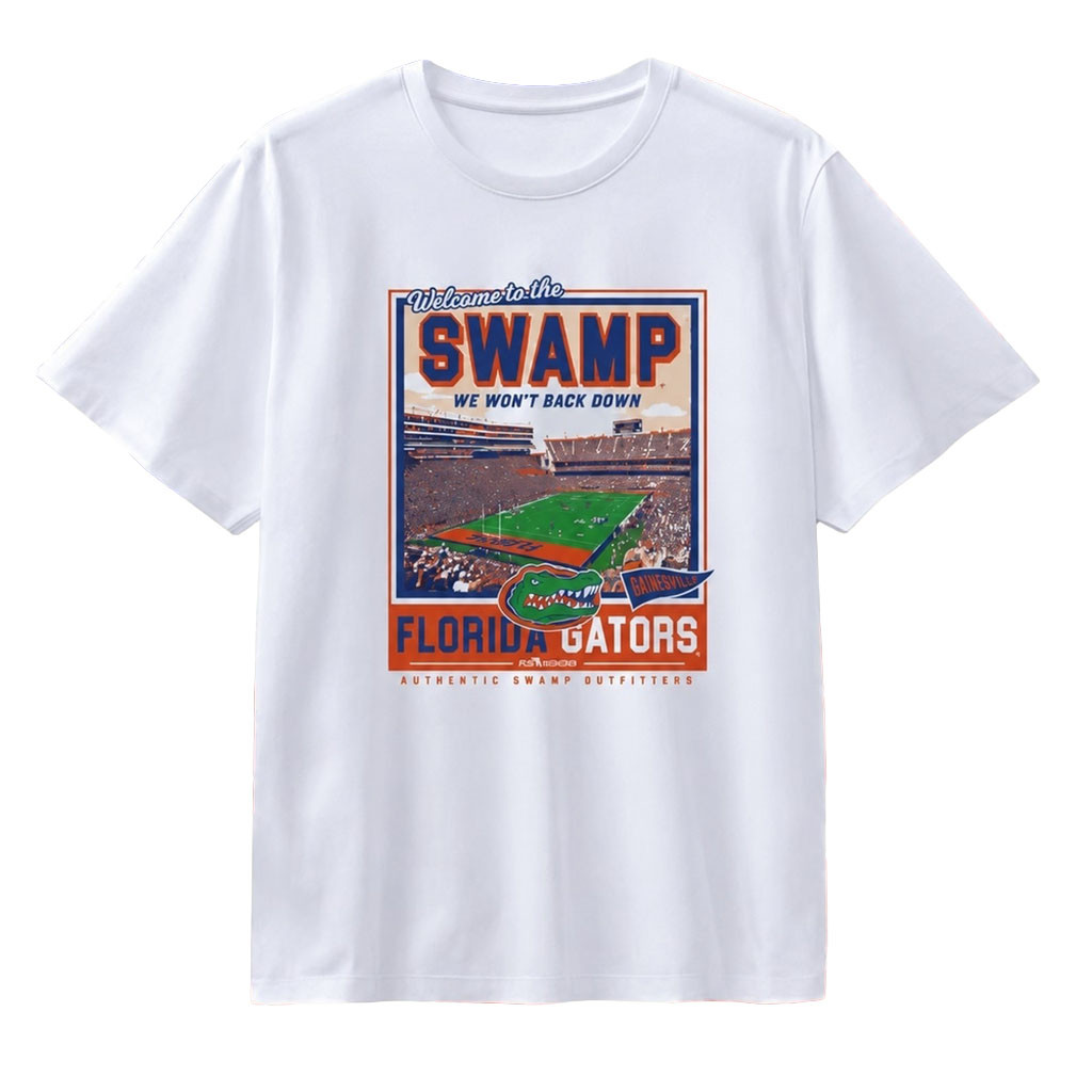 Florida Gators Welcome To The Swamp Stadium Gainesville T-Shirt Florida Gators Merch 2026 - Kdjoy Florida Gators Welcome To The Swamp Stadium Gainesville T-Shirt Florida Gators Merch 2026 - Kdjoy