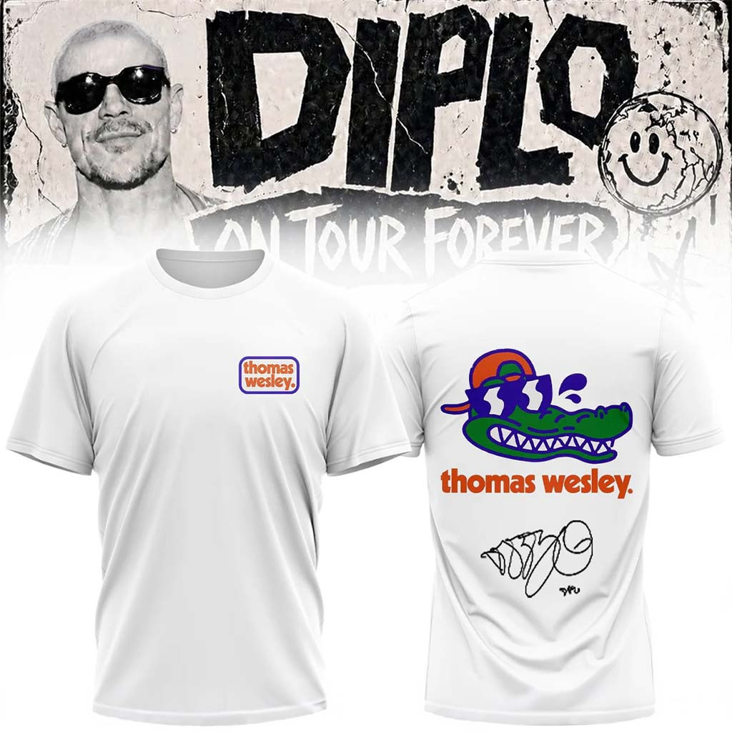 Florida Gators x Diplo Merch 2026 On Tour Forever Signed T-Shirt Thomas Wesley Shirt Fan Gifts - Kdjoy