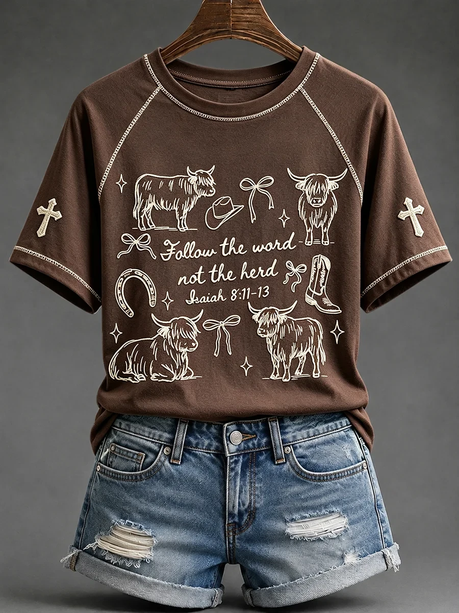 Follow The Word Not The Herd T-Shirt Faith Based Apparel Christian Gifts For Mothers - Kdjoy