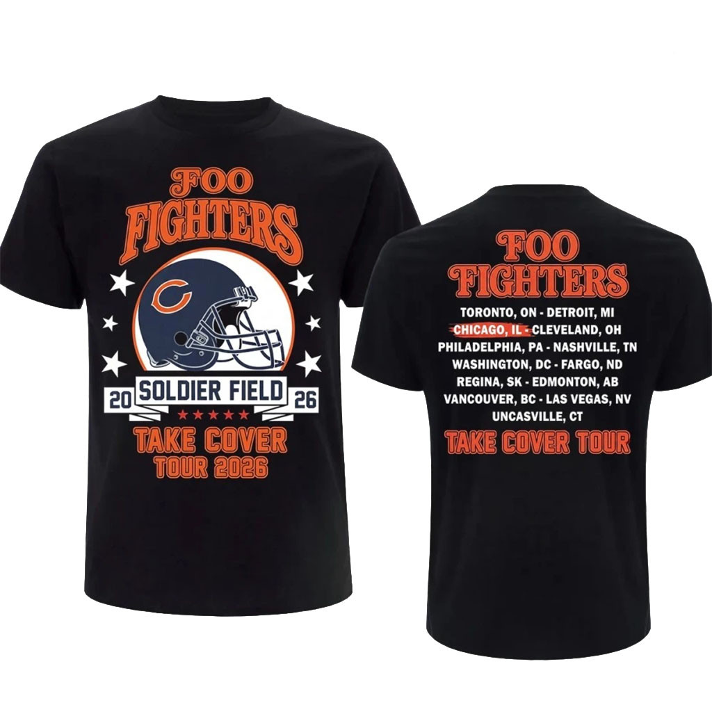 Foo Fighters Chicago Concert Merch Take Cover Tour 2026 T-Shirt Soldier Field Rock Band Merch - Kdjoy