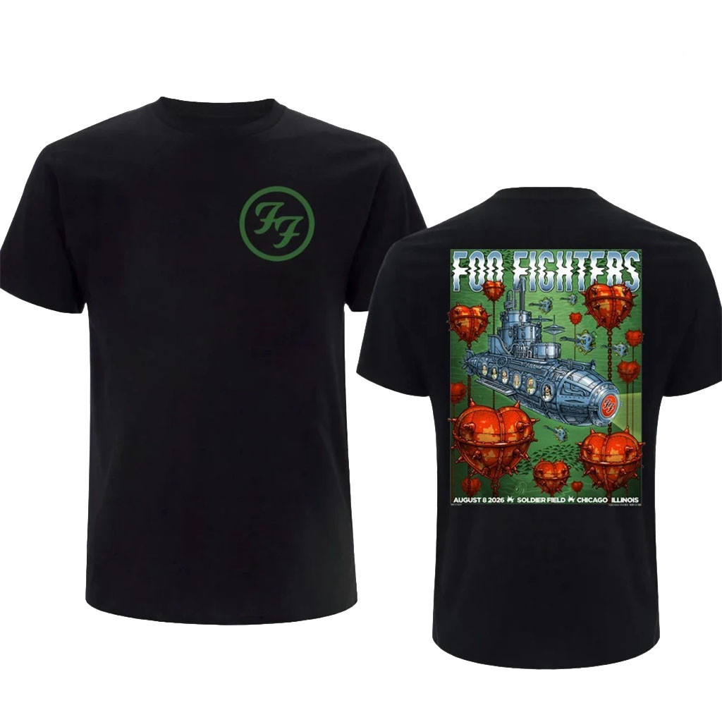 Foo Fighters Chicago Il Shirt August 8 2026 Take Cover Tour Tee Foo Fighters Merch Fan Gifts - Kdjoy
