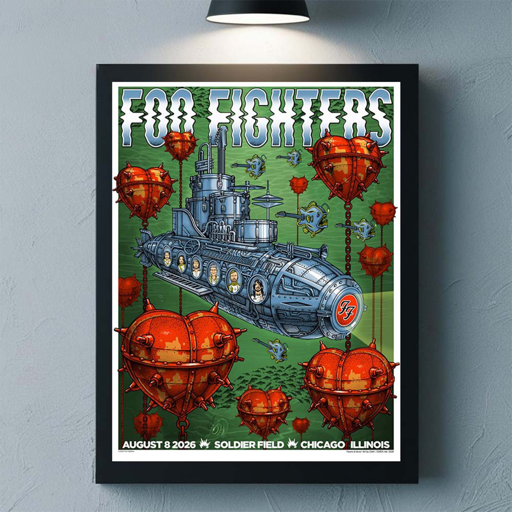Foo Fighters Chicago Illinois 2026 Event Poster Foo Fighters Merch Wall Decor Gifts For Rock Fans