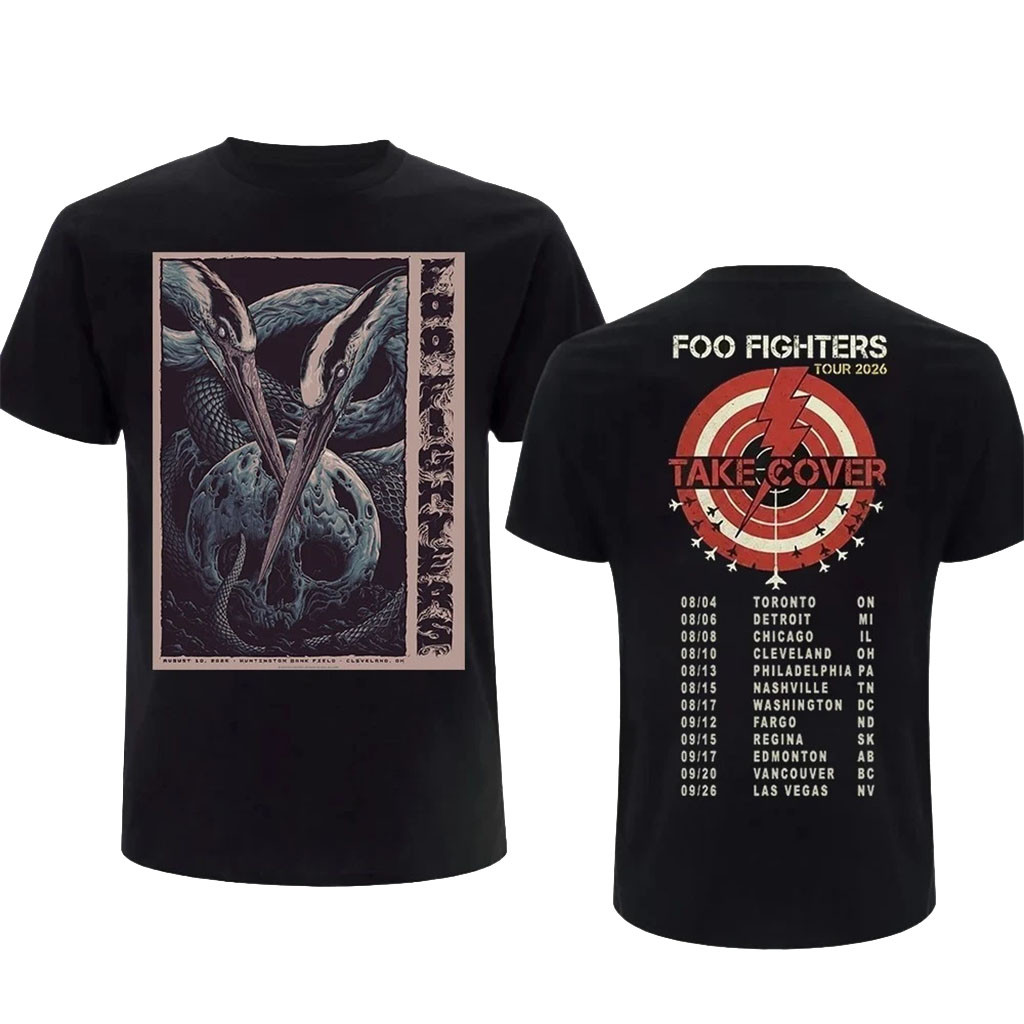Foo Fighters Cleveland 2026 Concert T-Shirt Foo Fighters Take Cover Tour Merch Fan Gifts - Kdjoy