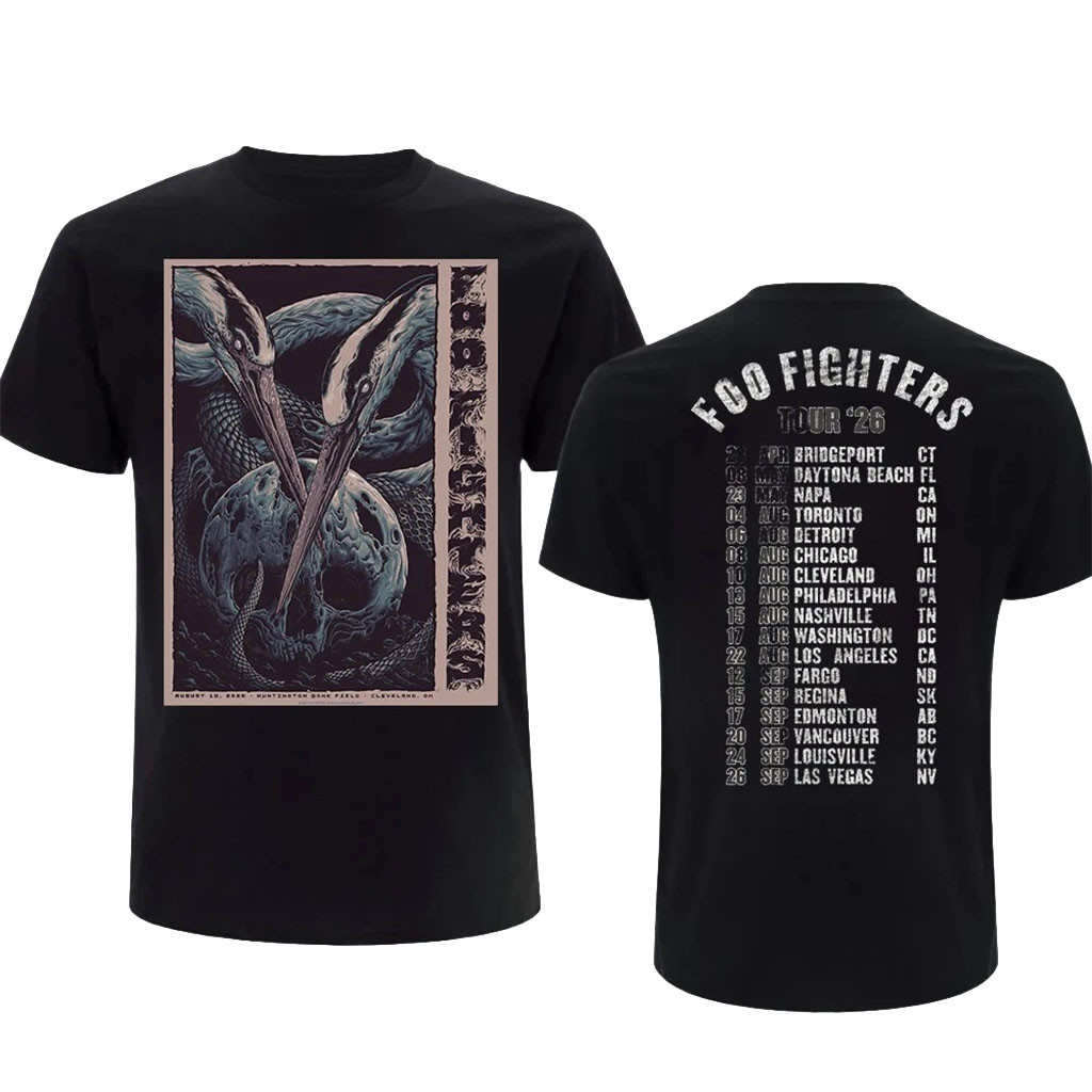 Foo Fighters Cleveland OH 2026 Event Poster T-Shirt Foo Fighters Tour Merch Band Fan Apparel - Kdjoy