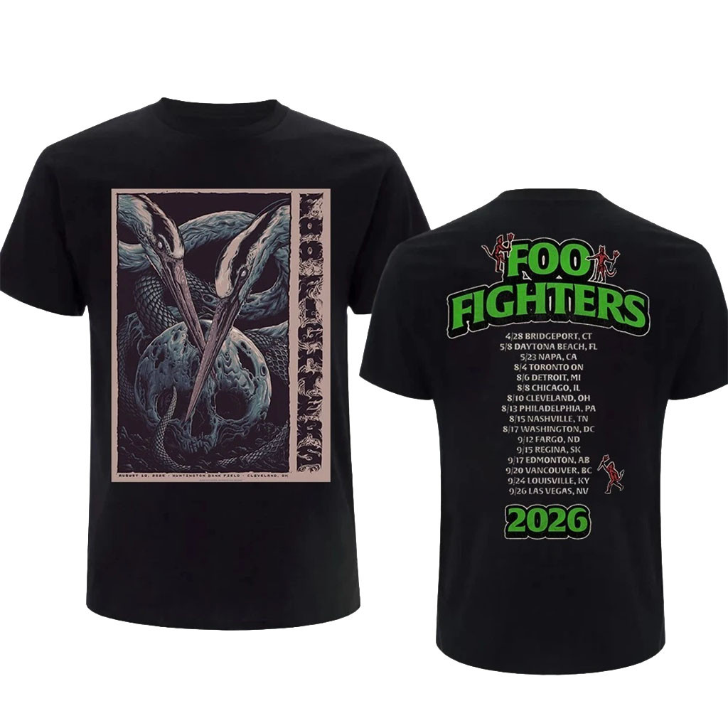 Foo Fighters Cleveland OH Shirt 2026 Take Cover Tour Huntington Bank Field Concert Tee FF Merch - Kdjoy