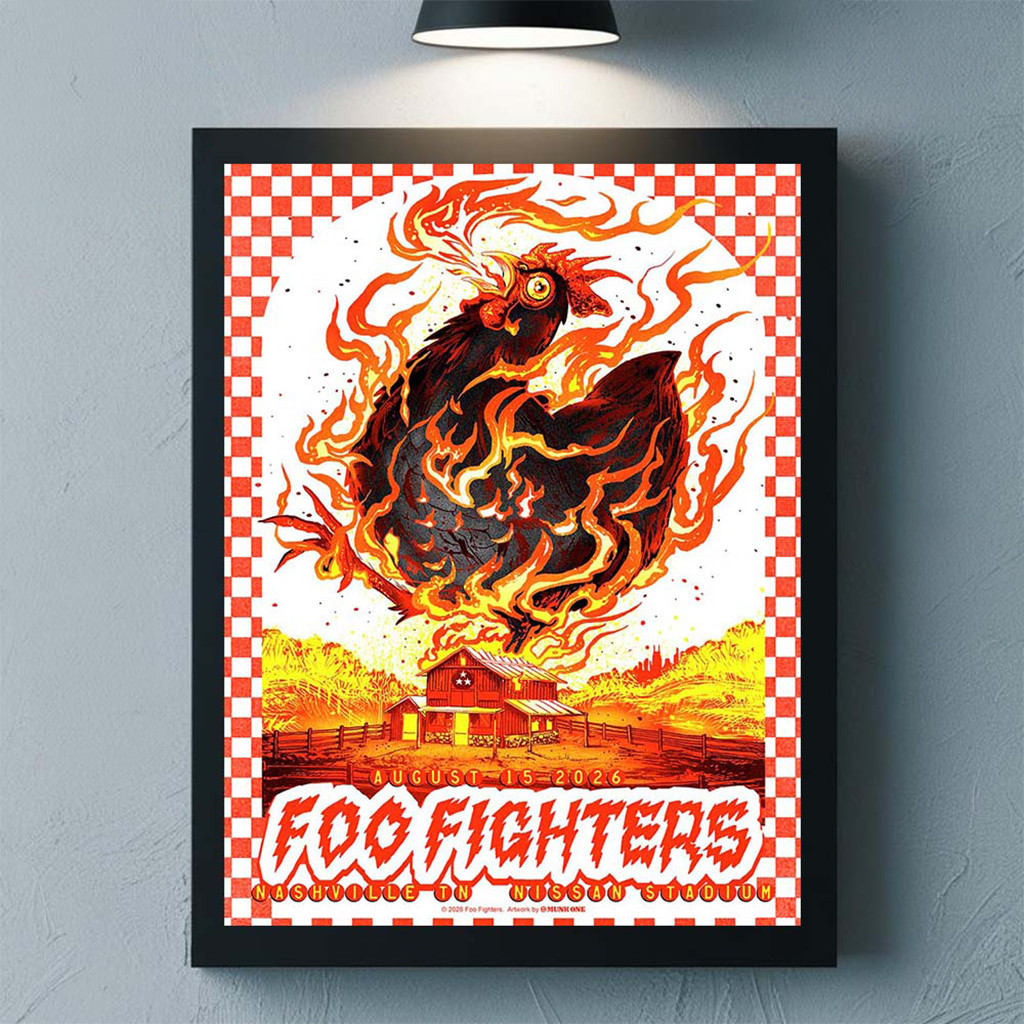 Foo Fighters Nashville TN 2026 Event Poster Foo Fighters Merch Rock Lovers Art On Wall - Kdjoy