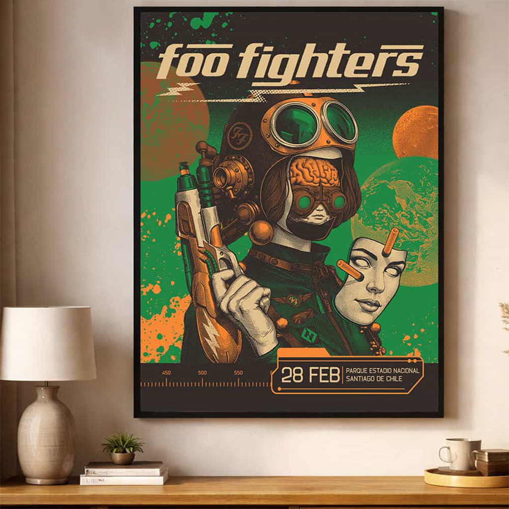 Foo Fighters Santiago 2027 Event Poster Foo Fighters Merch Bedroom Wall Decor - Kdjoy