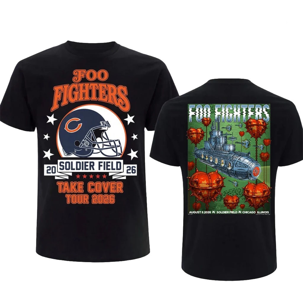 Foo Fighters Take Cover Tour 2026 Chicago T-Shirt Vintage Rock Concert Foo Fighters Merch - Kdjoy