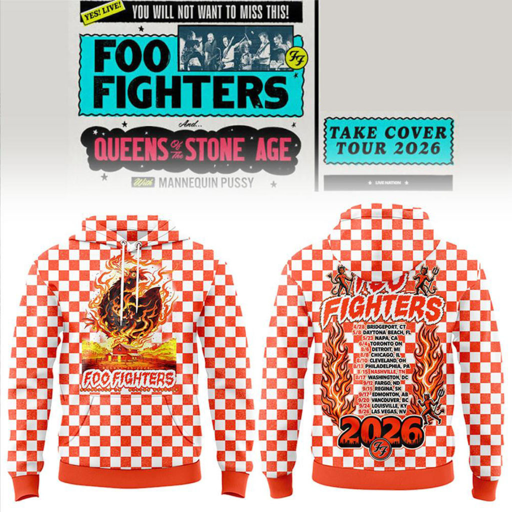 Foo Fighters Take Cover Tour 2026 Nashville Nissan Stadium Concert Hoodie Foo Fighters Merch - Kdjoy