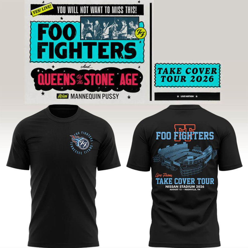 Foo Fighters Take Cover Tour 2026 Nashville Nissan Stadium Shirt FF Concert Merch Gift For Fans - Kdjoy
