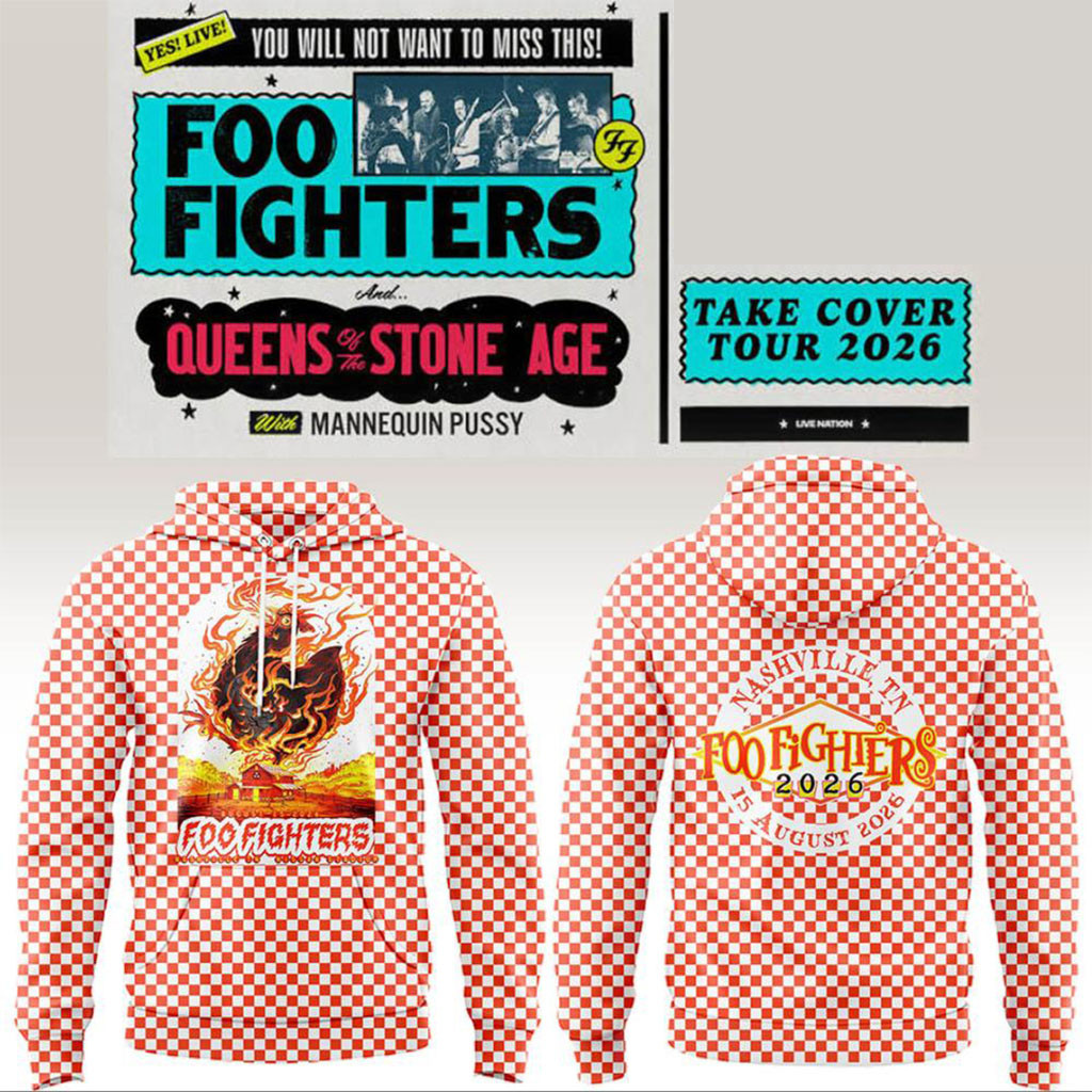 Foo Fighters Take Cover Tour Merch 2026 Nashville Nissan Stadium Concert Hoodie Fan Gifts - Kdjoy