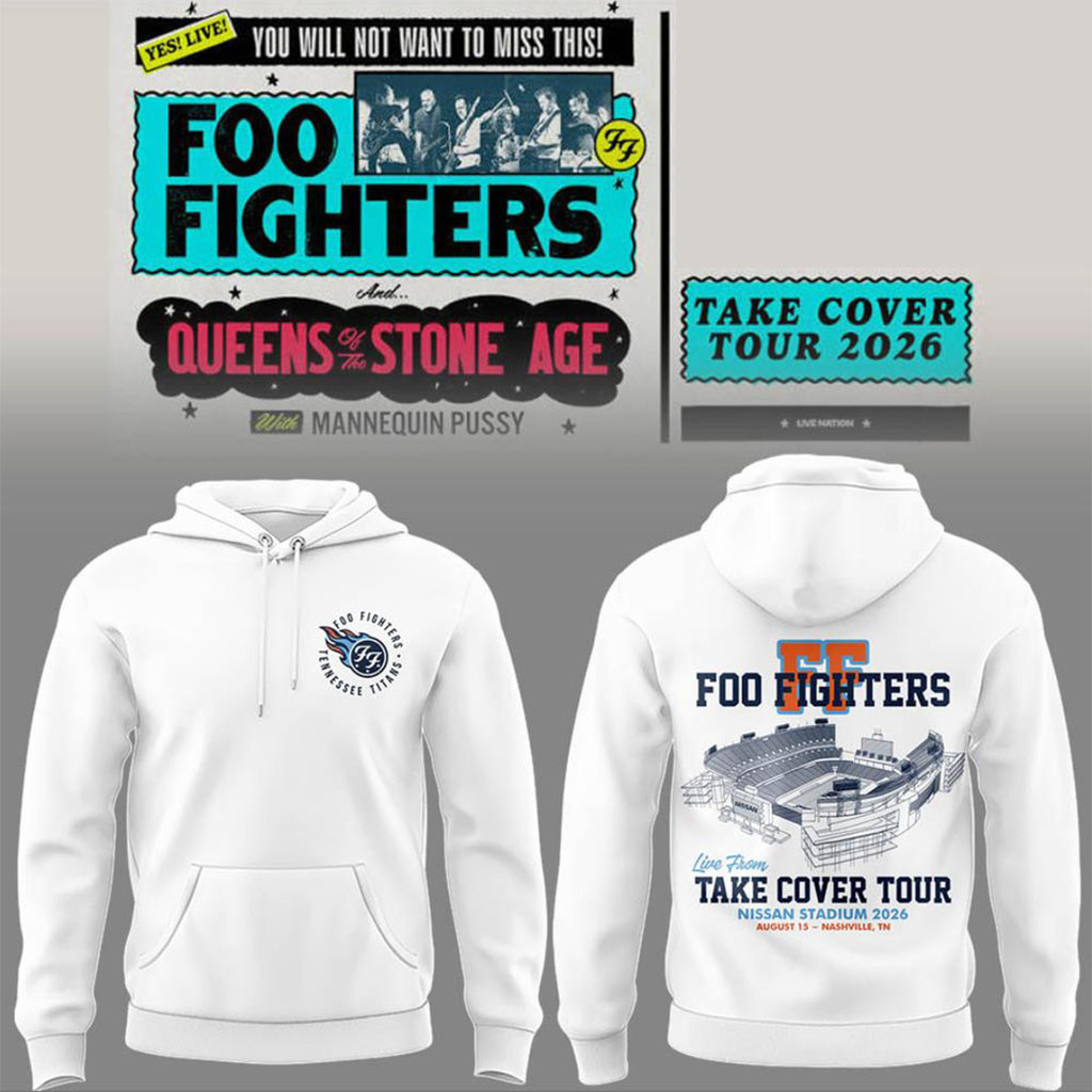 Foo Fighters Take Cover Tour Merch 2026 Nashville Nissan Stadium Concert Hoodie Music Fan Gifts - Kdjoy