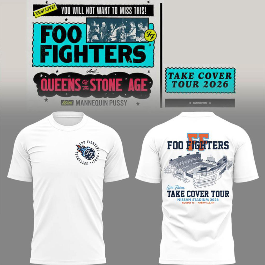 Foo Fighters Take Cover Tour Merch 2026 Nashville Nissan Stadium T-Shirt Present For Music Fans - Kdjoy Foo Fighters Take Cover Tour Merch 2026 Nashville Nissan Stadium T-Shirt Present For Music Fans - Kdjoy