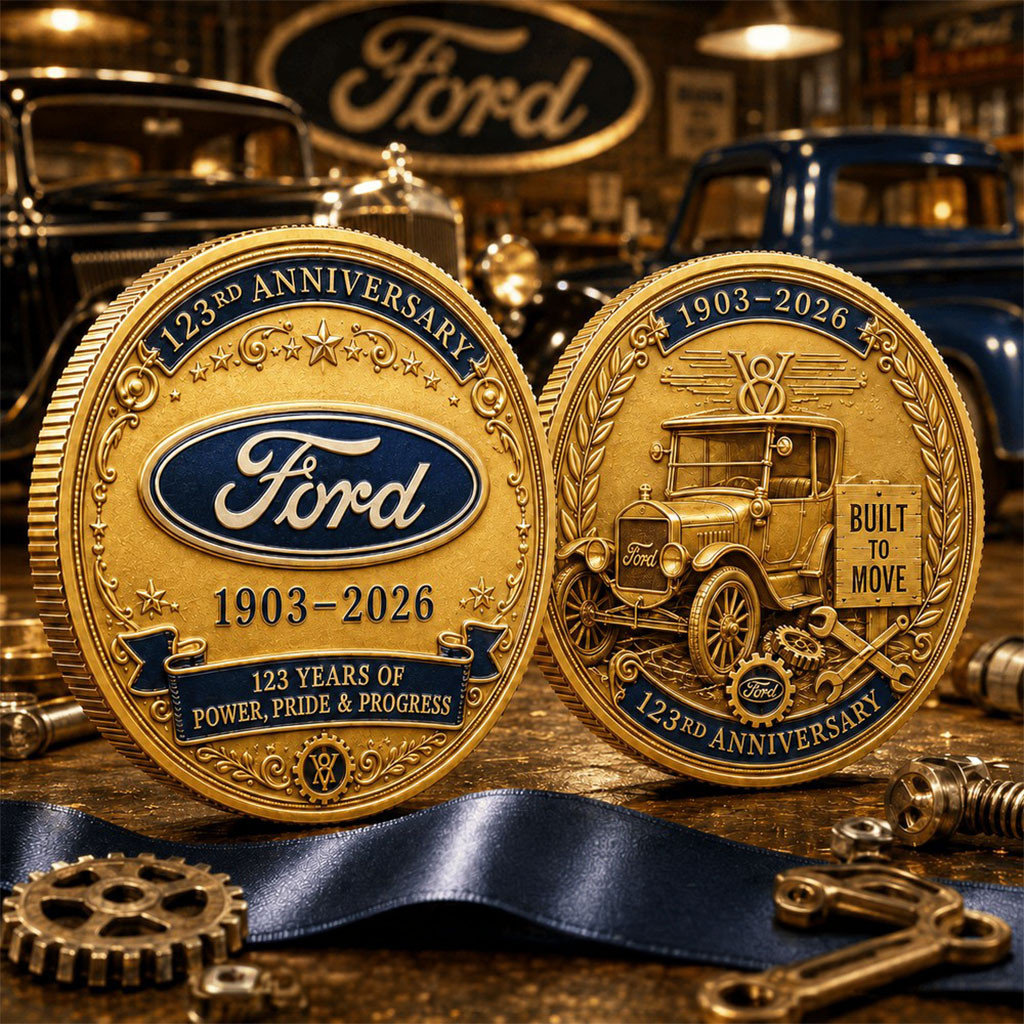 Ford 123rd Anniversary Crest Commemorative Coin Built To Move Coin Meaningful Gift For Dad - Kdjoy
