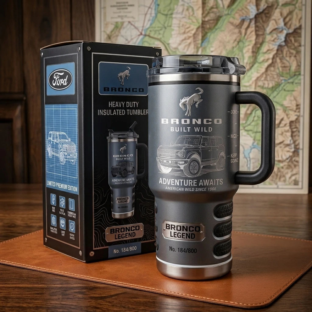 Ford Bronco Built Wild Adventure Awaits Tumbler Bronco Legend Travel Cup Gift For Husband - Kdjoy