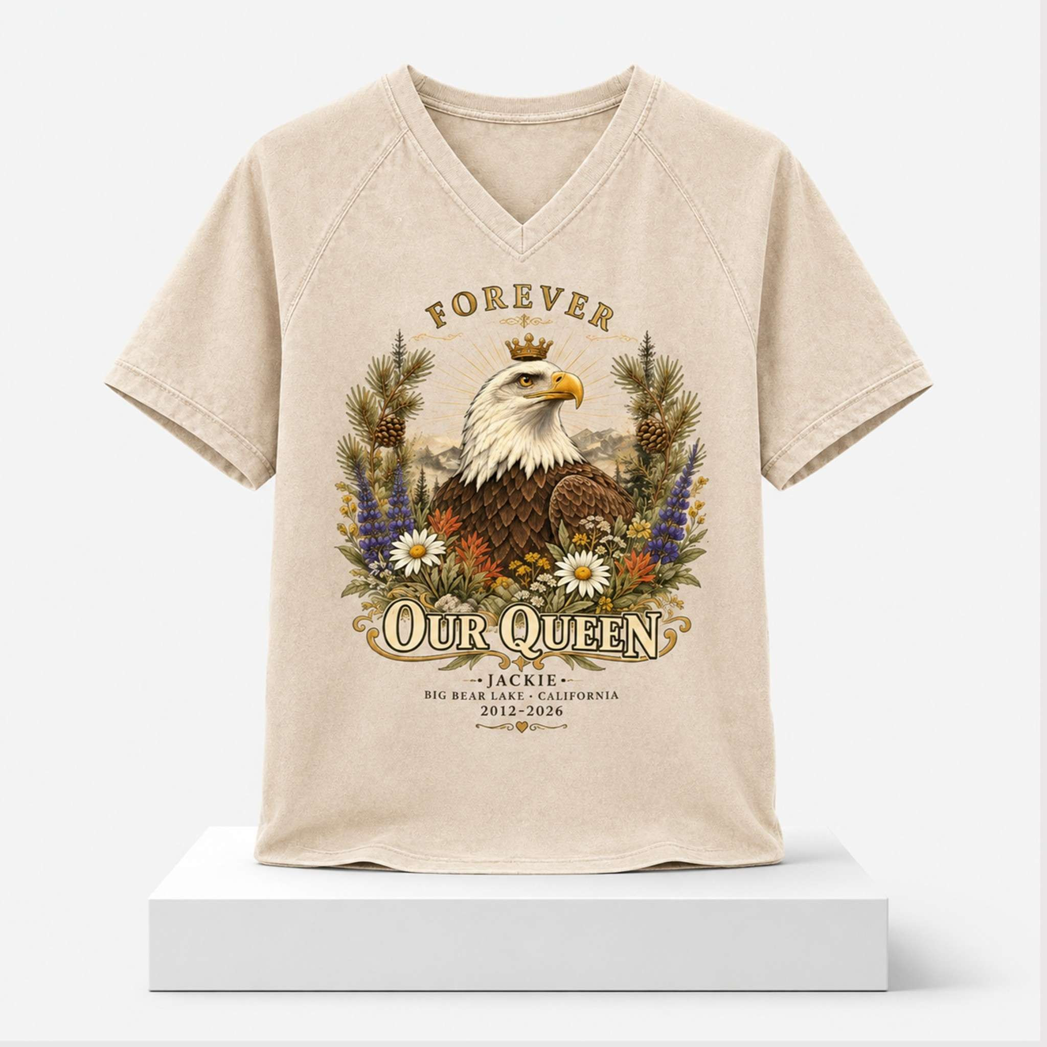 Forever Our Queen Jackie Big Bear Lake California 2012 2016 V-Neck Shirt Jackie RIP Apparel - Kdjoy Forever Our Queen Jackie Big Bear Lake California 2012 2016 V-Neck Shirt Jackie RIP Apparel - Kdjoy