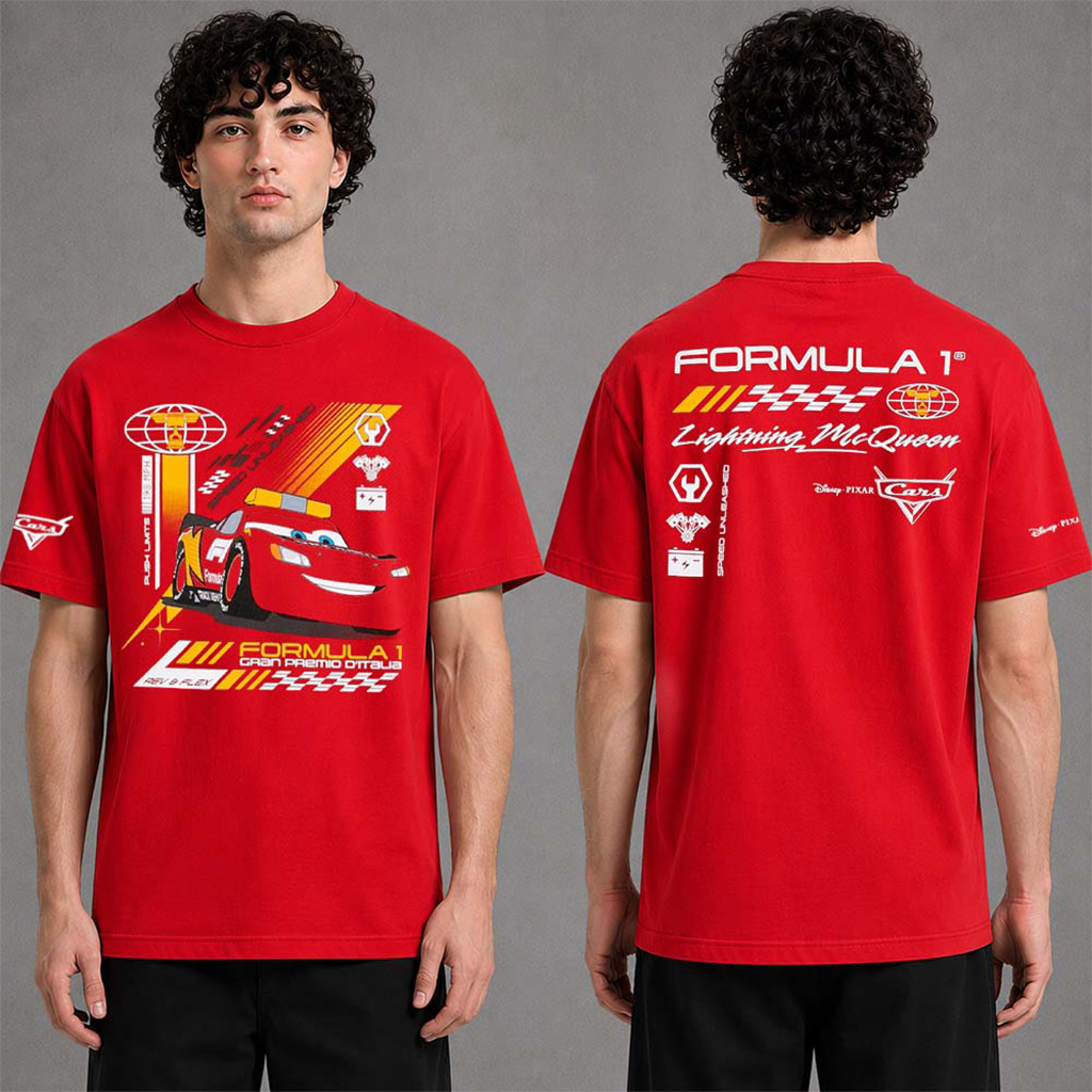 Formula 1 X Monza 2026 Cars Lightning McQueen Red T-Shirt F1 Merch Gifts For Racing Fans - Kdjoy Formula 1 X Monza 2026 Cars Lightning McQueen Red T-Shirt F1 Merch Gifts For Racing Fans - Kdjoy