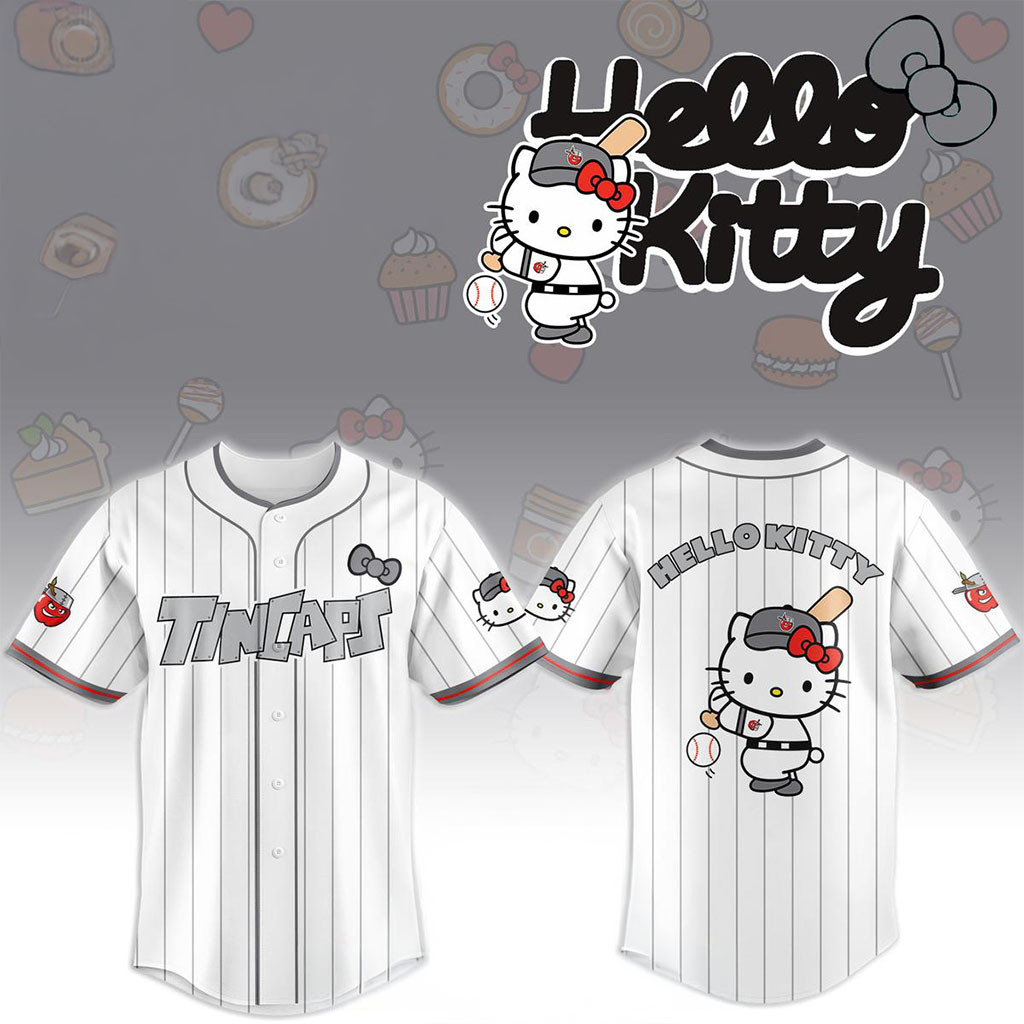 Fort Wayne Tincaps X Hello Kitty Classic Striped 2026 Night Game Jersey Tincaps Merch Fan Gifts - Kdjoy