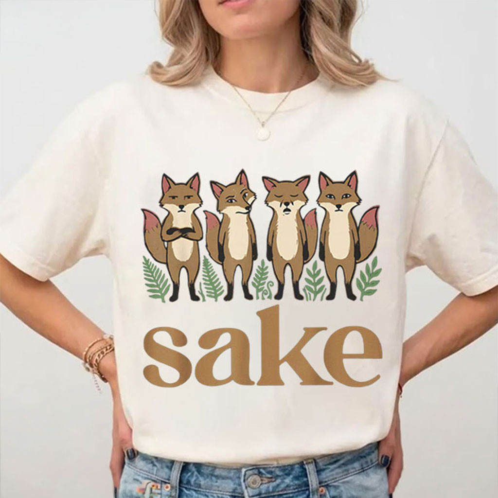 Four Foxes Sake T-Shirt Funny Woodland Animal Lover Shirt Gift For Friends - Kdjoy Four Foxes Sake T-Shirt Funny Woodland Animal Lover Shirt Gift For Friends - Kdjoy