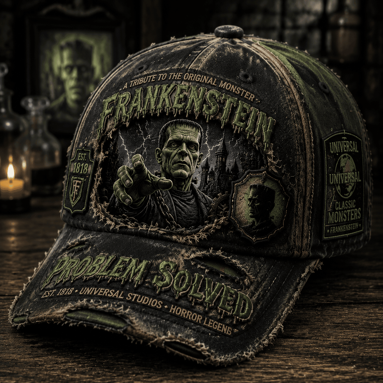 Frankenstein Merch A Tribute To The Original Monster Hat Problem Solved Hat Halloween Gifts - Kdjoy Frankenstein Merch A Tribute To The Original Monster Hat Problem Solved Hat Halloween Gifts - Kdjoy