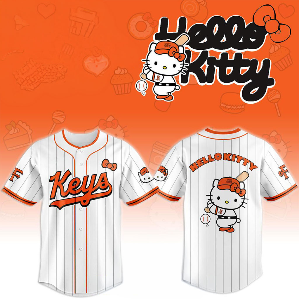 Frederick Keys X Hello Kitty Classic Striped 2026 Night Game Jersey Keys Merch Gift For Fans - Kdjoy Frederick Keys X Hello Kitty Classic Striped 2026 Night Game Jersey Keys Merch Gift For Fans - Kdjoy
