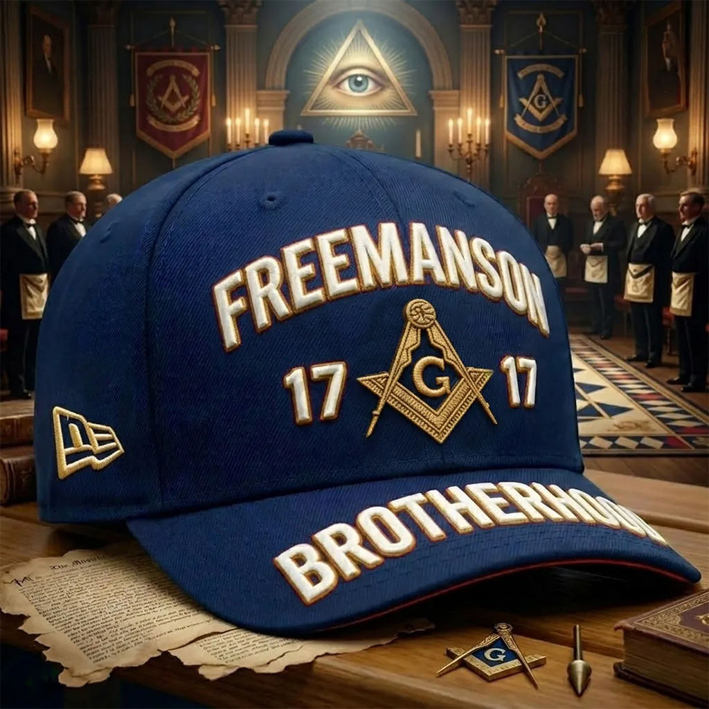 Freemason 1717 Embroidered Brotherhood Baseball Cap Freemason Merch Gift For Dad - Kdjoy