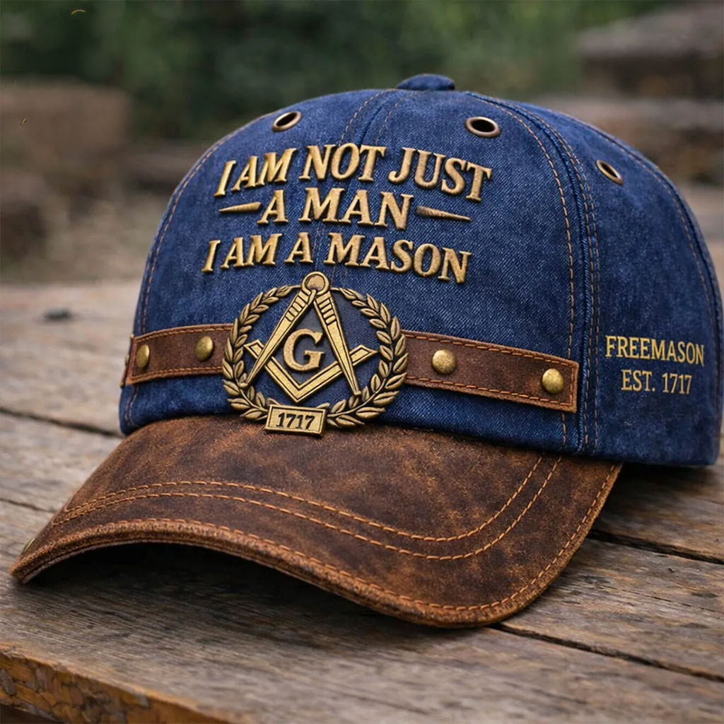 Freemason 1717 Hat I Am Not Just A Man I Am A Mason Baseball Cap Present For Fathers - Kdjoy Freemason 1717 Hat I Am Not Just A Man I Am A Mason Baseball Cap Present For Fathers - Kdjoy