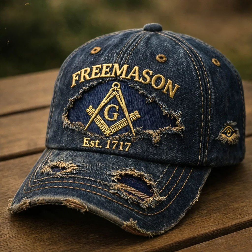 Freemason EST 1717 Premium Distressed Hat Freemason Merch Useful Gift For Fathers - Kdjoy