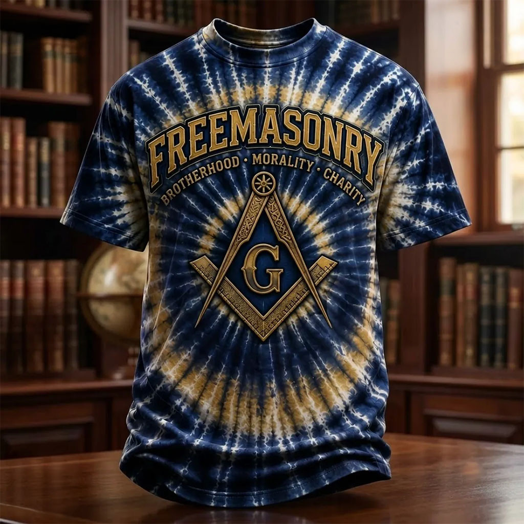 Freemasonry Brotherhood Morality Charity Tie-Dye T-Shirt Freemasonry Merch Gifts For Dad - Kdjoy