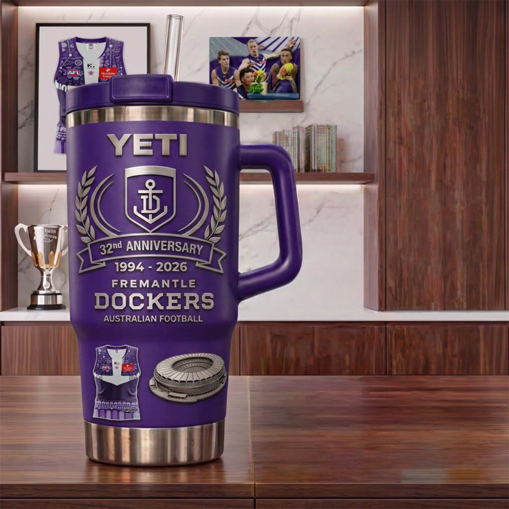 Fremantle Dockers 32nd Anniversary 2026 Special YETI Tumbler Fremantle Dockers Merch Fan Gifts